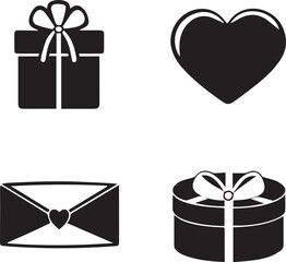 set of gift boxes, gift boxes vector, gift boxes silhouette vector, logo vector