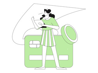 Online shopping payment security character flat vector concept operation hand drawn illustration
