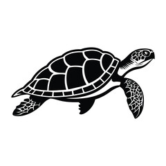 Turtle isolated vector black silhouette