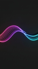 Abstract Neon Wave Background Vibrant Pink Teal and Purple Glowing Lines