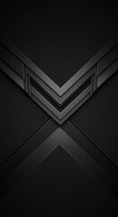 Obraz premium Abstract Dark Grey Geometric Shapes Background Modern Design Layered Arrows Technology Concept