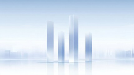 Fototapeta premium Abstract cityscape with translucent structures.
