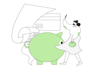 Online shopping payment security character flat vector concept operation hand drawn illustration
