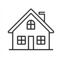 Obraz premium Minimalist house outline, emphasizing simplicity in architectural design representation