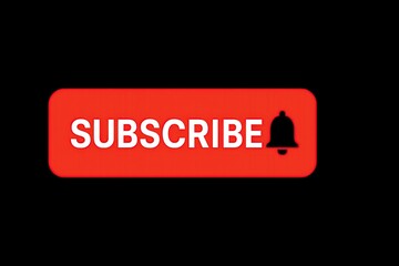 Red subscribe button with black background 