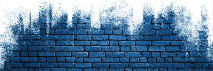 Brick Texture Blending Into Blueprint With a Central Fade Effect Creating a Unique Visual Contrast