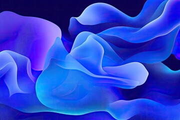 Abstract flowing shapes in vibrant blues and purples