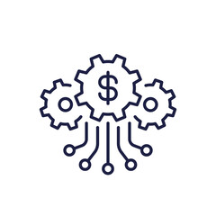 cost effective line icon, money and financial management