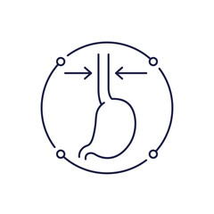 esophagus icon with stomach in line design
