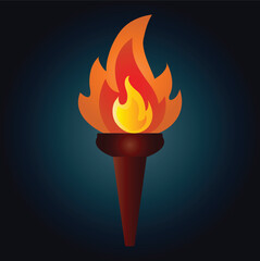 Flaming Torch Illustration for Olympic Symbolism