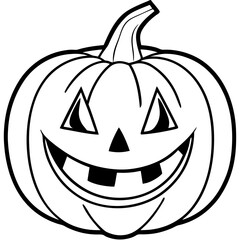 Halloween Jack-o’-Lantern Pumpkin Line Art