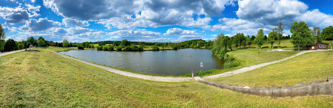 Aichstruter Stausee bei Welzheim, Panoramaaufnahme