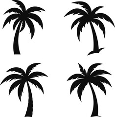 Palm tree silhouette, Tree silhouette