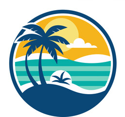 tropical island vector illustration