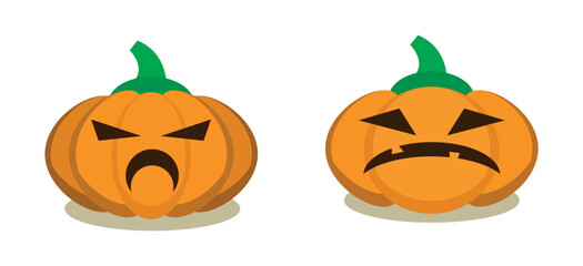 Vector Flat halloween pumpkins collection
