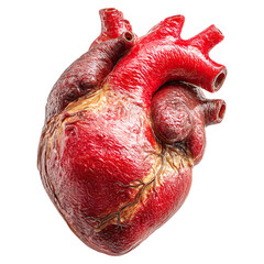 Silent symptoms of hypertension danger and cardio risk concept. Realistic anatomical heart model showcasing detailed structure.
