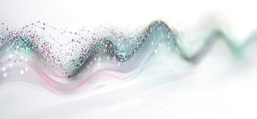 Abstract wave of shimmering particles in pastel hues