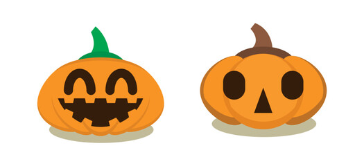 Vector Flat halloween pumpkins collection