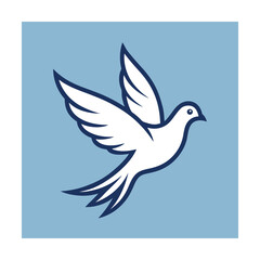 Flying dove icon illustrating peace and hope symbolized by a graceful white bird