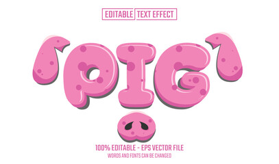 pig editable text effect