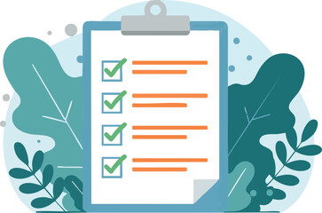 Vector flat illustration Checklist on Clipboard, Task Management, To-Do List, Organization, Productivity, Planning, Goal Setting, Time Management, Efficient Workflow, Project Management