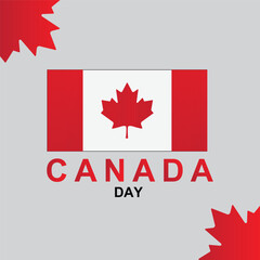 Canada Independence Day 1st July flag is a white and red vector illustration