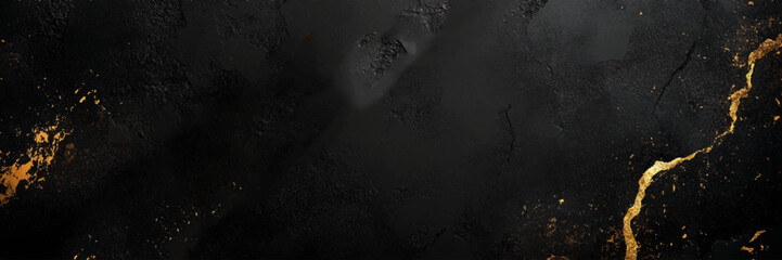 Black and gold marble texture design. Dark grunge wall. Black gold marble luxury texture golden line pattern abstract background. Panoramic Marbling texture design 