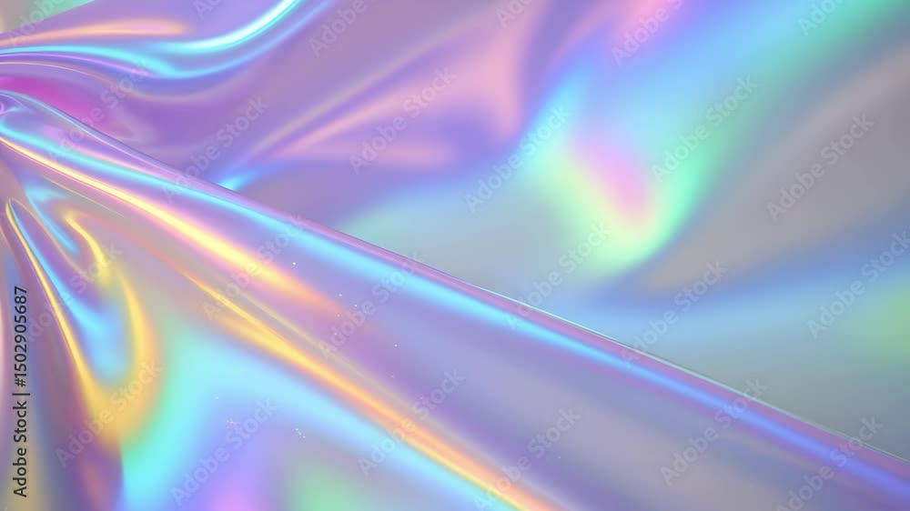 Poster rainbow iridescent holographic background with soft gradient colors and modern abstract design