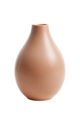 Modern ceramic vase with matte finish, teardrop shape, Apricot Crush color, isolated PNG