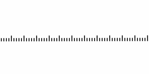 Minimal black line pattern on a white background resembles measurement marks or scales. Perfect for abstract tech visuals, data concepts, interface designs, or minimalist graphic compositions.