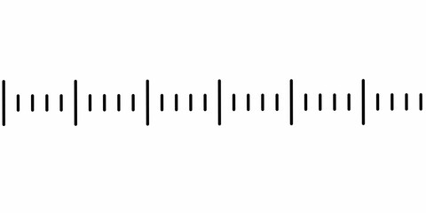 Minimal black line pattern on a white background resembles measurement marks or scales. Perfect for abstract tech visuals, data concepts, interface designs, or minimalist graphic compositions.