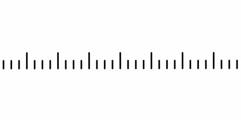 Minimal black line pattern on a white background resembles measurement marks or scales. Perfect for abstract tech visuals, data concepts, interface designs, or minimalist graphic compositions.
