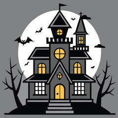 halloween house with bats