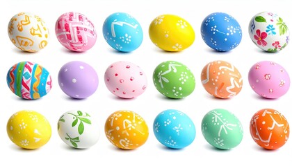 Obraz premium Hand-Painted Easter Eggs: A Delightful Collection of Festive Designs