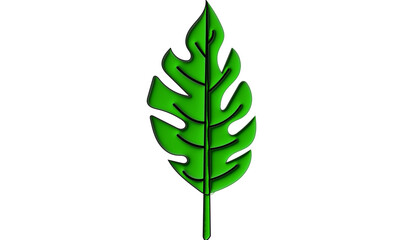 3d monstera leaf, monstera leaf, tropical leaf