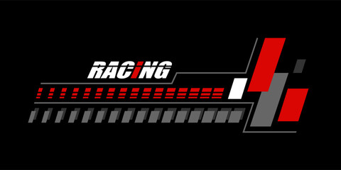 Obraz premium racing team trendy fashionable vector t-shirt and apparel design, typography, print, poster. Global swatches.