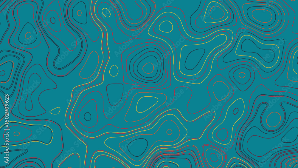 Poster topographic map seamless pattern. vector background