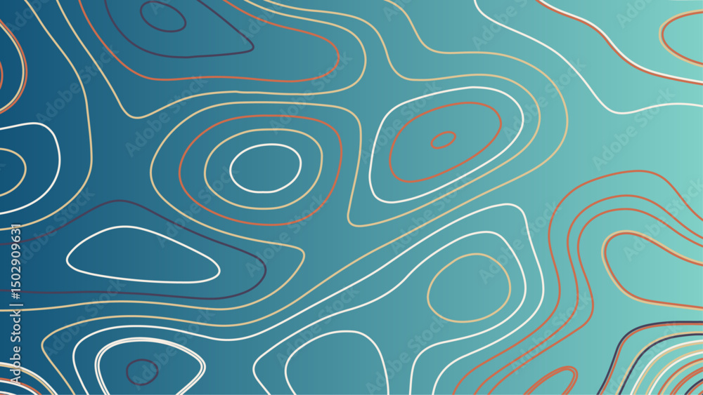 Poster beautiful topography 2d design abstract background. topographic map seamless pattern. vector backgro