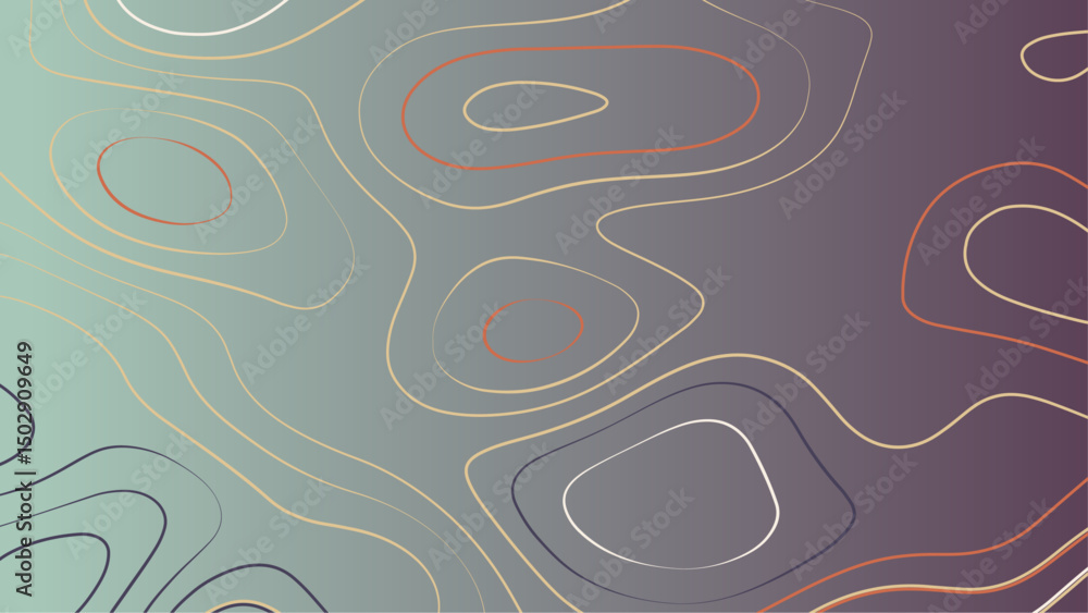 Poster topographic map seamless pattern. vector background