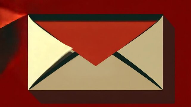envelope on red background
