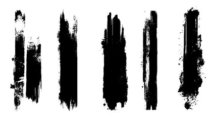 Brush stroke, ink paint brush, grunge lines. Set of grunge circle brush. Grunge banner collection. 