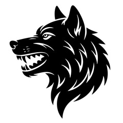 Bold Wolf Head Vector Art: Striking Silhouette Design for Tattoos & Logos (Black/White)