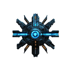 Obraz premium Futuristic Drone, Sci-Fi Technology Device, Abstract Circular Spacecraft