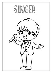 Cute vector cartoon drawing of a smiling little girl with a blank sign and a book, perfect for school or fun childhood designs