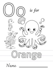 Hand-drawn coloring alphabet for kids with a cute cartoon heart design, perfect vector illustration for a baby's happy holiday card