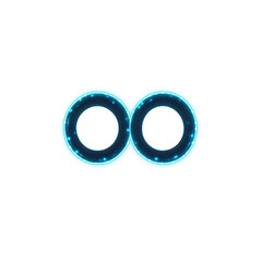 Futuristic Infinity Symbol Glowing Neon Circles Intertwined
