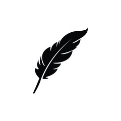 Creative feather silhouette vector art illustration.