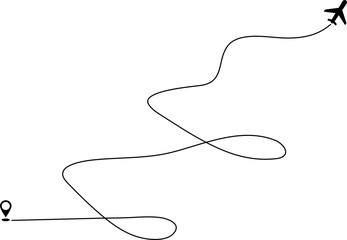 Fototapeta premium Airplane routes line
