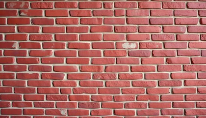 Obraz premium Rough, aged brick wall texture; deep red hues, mottled mortar, weathered, element