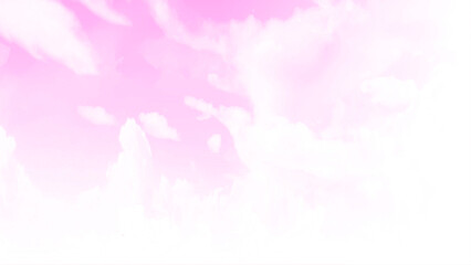 Serene pink Sky with Fluffy White Clouds Heavenly Summer Day Background.